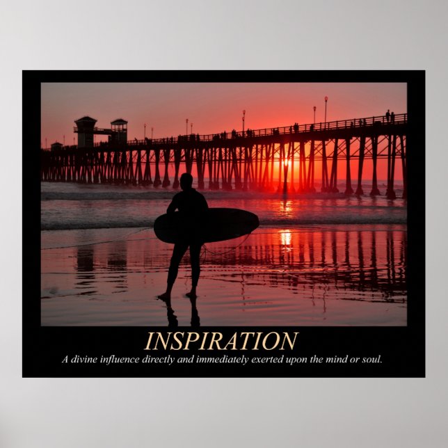 Surfer Sunset Inspiration Poster (Vorne)