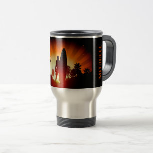 Surfer Sunset nom personnalisé tasses