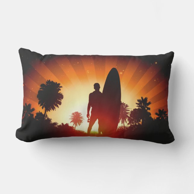 Surfer Sunset throw Kopfkissen Kissen Für Draußen (Vorderseite)