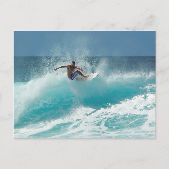 Surfer sur une carte postale à grande vague (Devant)