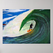 Surfer Surf Tuberide mur d'eau de mer poster