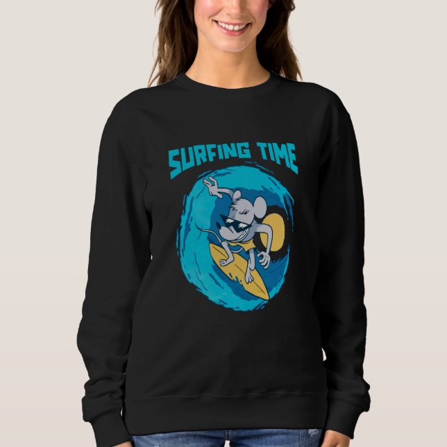 Surfer Surfboard  Surfrider Waves Trex Surfing Sweatshirt (Vorderseite)