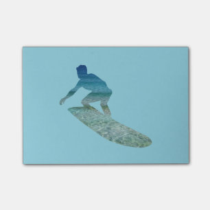 Surfer Surfboarding Ozean-abstrakte Post-it Klebezettel