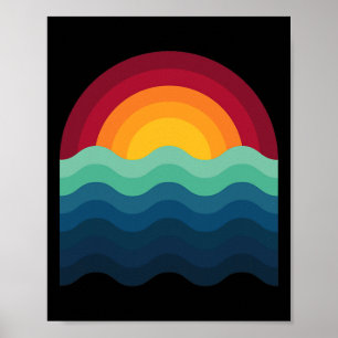 Surfer Surfbrett Sonnenuntergang Surfen Surfen Wak Poster