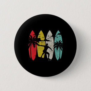 Surfer Surfbrett Vintage Surfen Strand Sommer Surf Button
