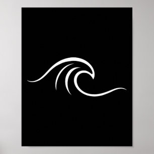 Surfer surft auf einer Welle am Strand für Surfer Poster