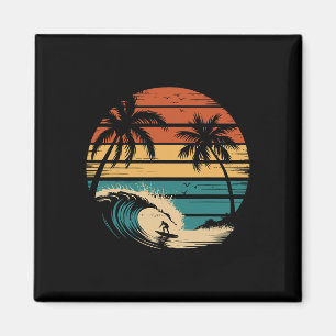 Surfer surft mit Palmen tropische Ferien _ Magnet