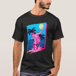 Surfer Synthwave Sonnenuntergang Palmen Trees Surf T-Shirt
