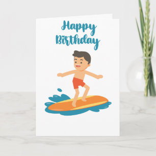 Surfer Typ Happy Birthday Karte