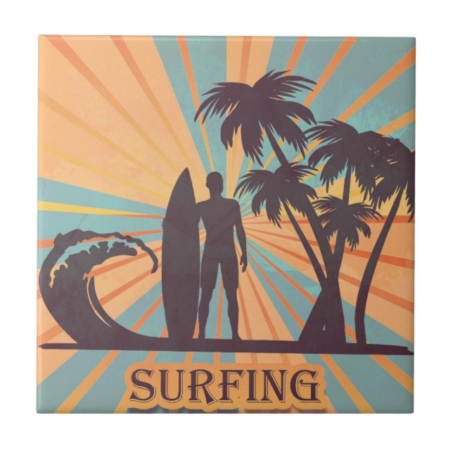Surfer Typ Keramik Tile Fliese (Vorderseite)