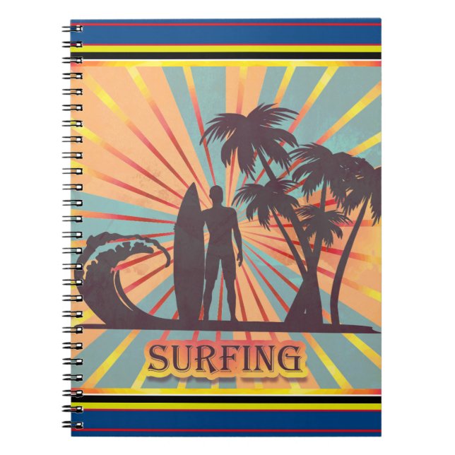 Surfer Typ Notebook Notizblock (Vorderseite)