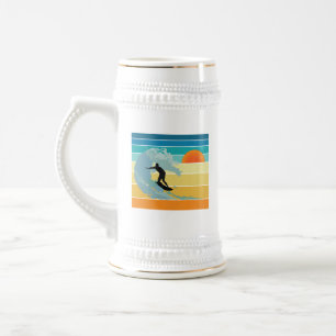 Surfer Typ Vintag Sunset Bierglas