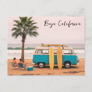 Surfer und Surfbretter in Baja Kalifornien Postkarte