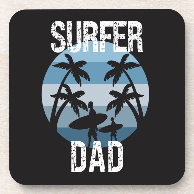 Surfer-Vater Getränkeuntersetzer (Vorderseite)