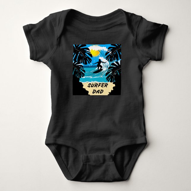 Surfer-Vater/glücklicher Vater-Tag Baby Strampler (Vorderseite)