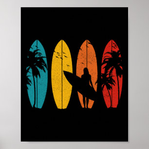Surfer Vintage-Surfbrett Surfen Surfen Surfen Poster