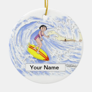 Surfer — Weiblich Keramik Ornament