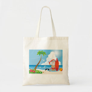 Surfer Weihnachtsmann Tragetasche