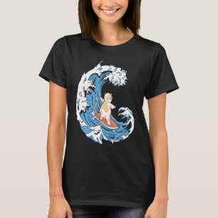 Surfer Wellen Surfbrett Surfrider Katze Surfen T-Shirt
