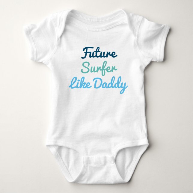 Surfer wie Daddy Baby Bodysuit Strampler (Vorderseite)