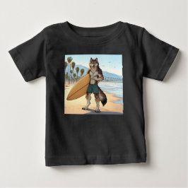 Surfer Wolf Baby T-shirt