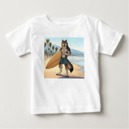 Surfer Wolf Baby T-shirt