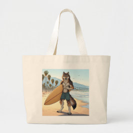 Surfer Wolf Jumbo Stoffbeutel