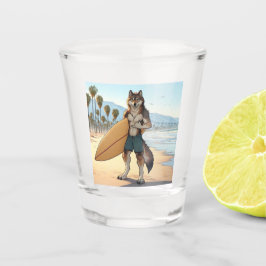 Surfer Wolf Schnapsglas
