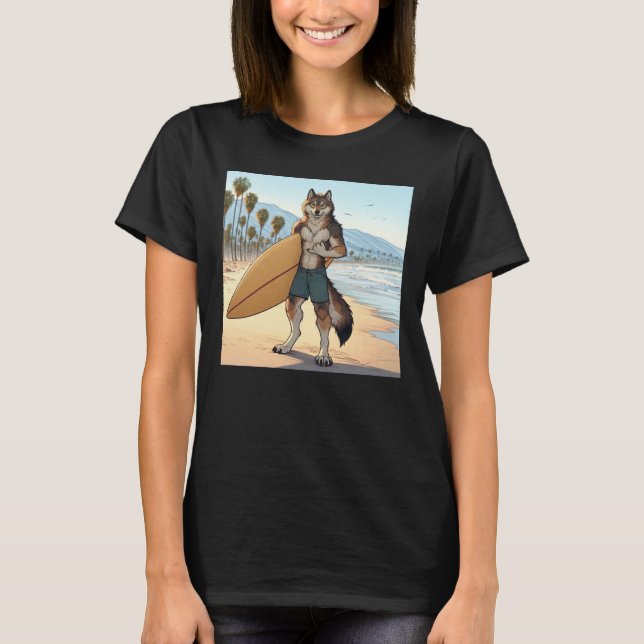 Surfer Wolf   T-Shirt (Vorderseite)