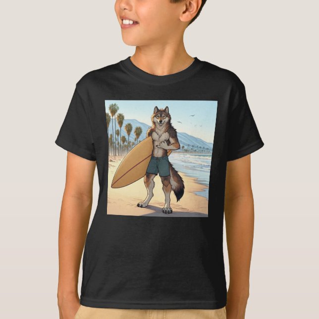 Surfer Wolf   T-Shirt (Vorderseite)