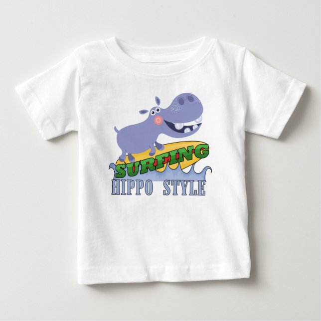 SurferHippopotamus Baby T-shirt (Vorderseite)