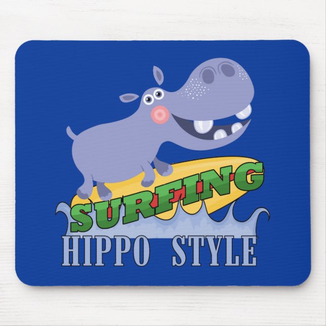 SurferHippopotamus Mousepad (Vorne)