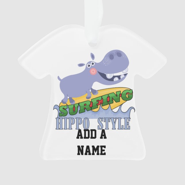 SurferHippopotamus Ornament (Vorderseite)