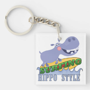 SurferHippopotamus Schlüsselanhänger