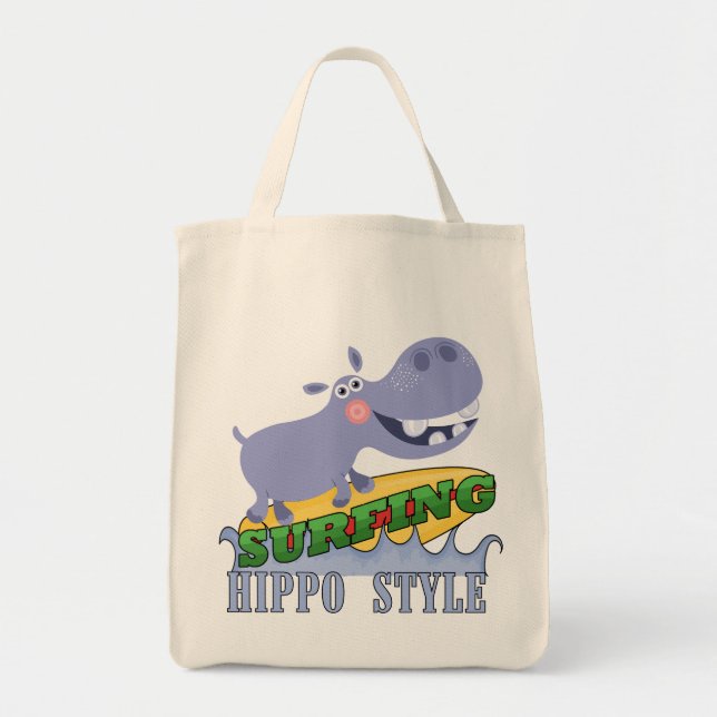 SurferHippopotamus Tragetasche (Vorne)
