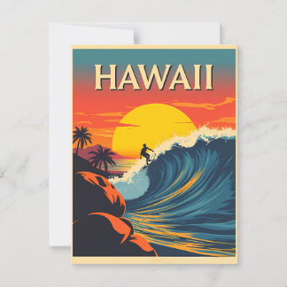 Surferparadies: Hawaii-Sonnenuntergangs-Abenteuer Postkarte