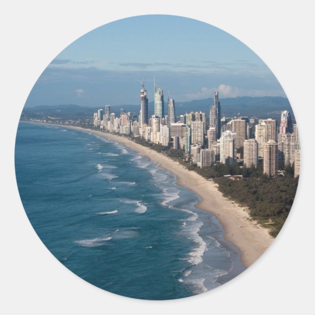 Surfers Paradis Gold Coast Queensland Australien Runder Aufkleber (Vorderseite)