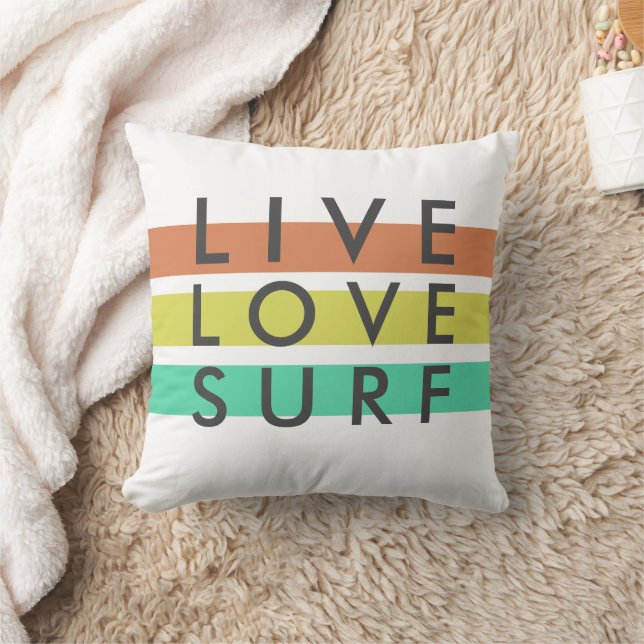 Surfers Vivent, Amour, Coussin Surf (Couverture)