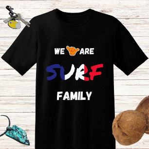 Surffamiliendesign mit Shaka-Hand und Frankreich-F T-Shirt