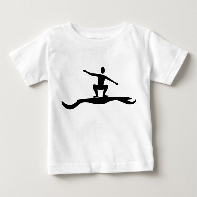 Surffigur: Schwarz Baby T-shirt (Vorderseite)