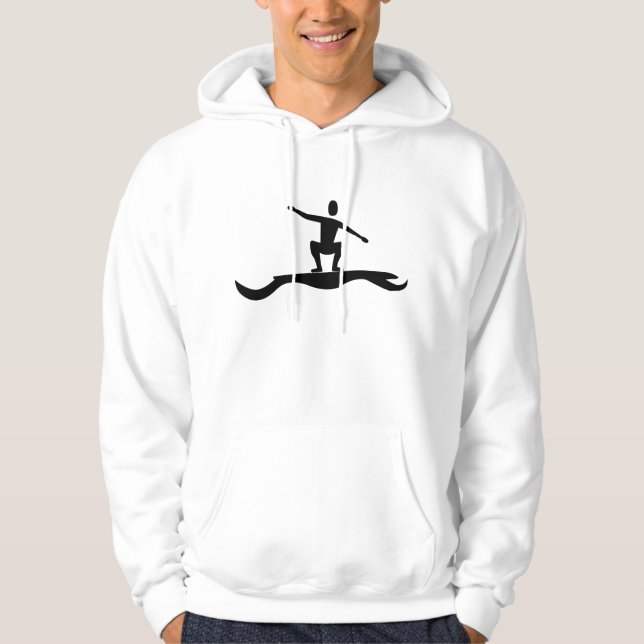 Surffigur: Schwarz Hoodie (Vorderseite)