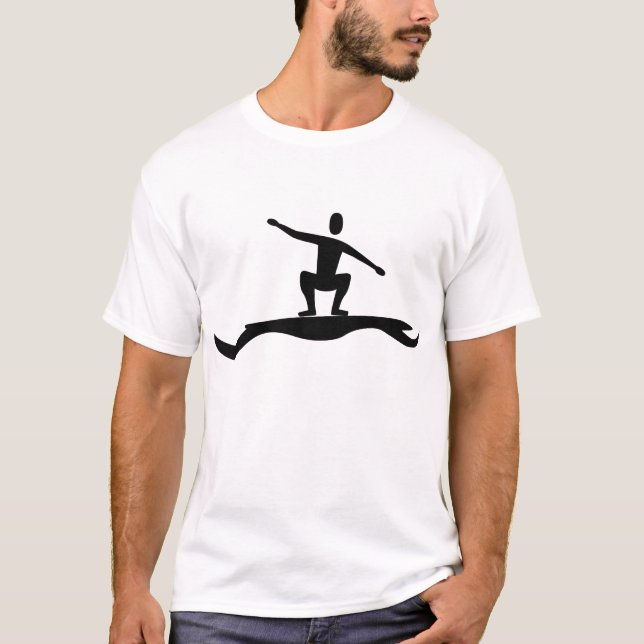 Surffigur: Schwarz T-Shirt (Vorderseite)
