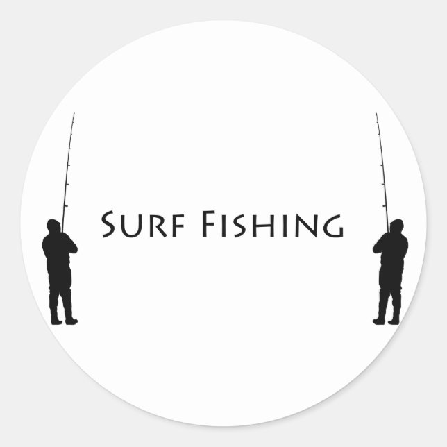 Surffischerei - Fischer Runder Aufkleber (Vorderseite)