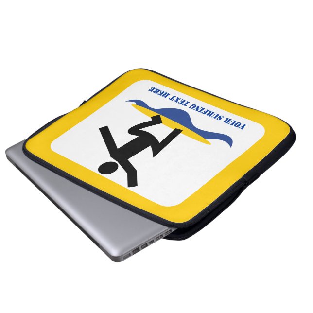 Surfgeschenke, surfen auf seinem Surfbrett nach Ma Laptopschutzhülle (Vorne Knopf)