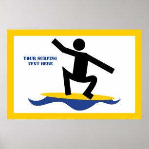 Surfgeschenke, surfen auf seinem Surfbrett nach Ma Poster