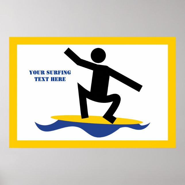 Surfgeschenke, surfen auf seinem Surfbrett nach Ma Poster (Vorne)