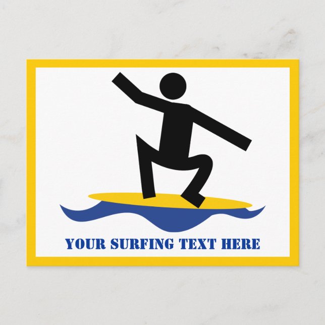 Surfgeschenke, surfen auf seinem Surfbrett nach Ma Postkarte (Vorderseite)