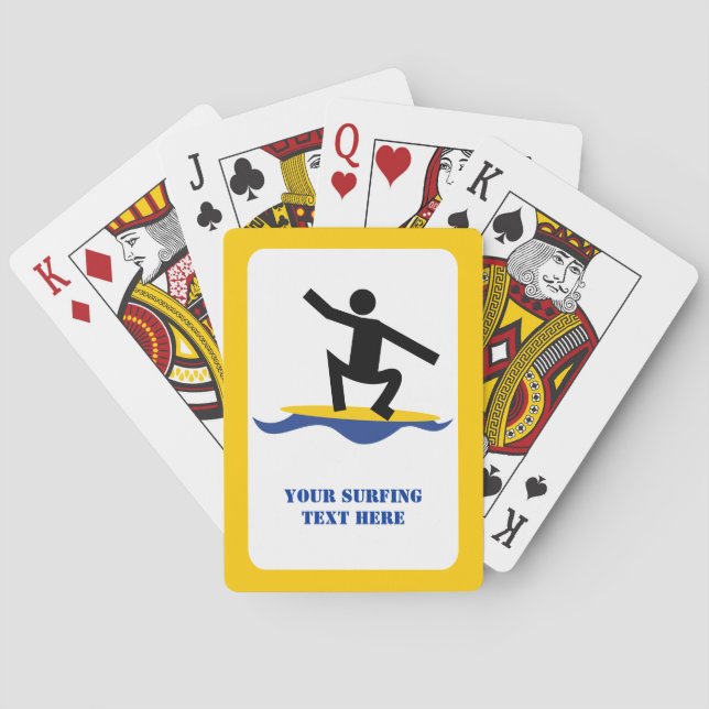 Surfgeschenke, surfen auf seinem Surfbrett nach Ma Spielkarten (Rückseite)