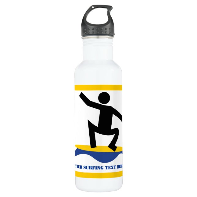 Surfgeschenke, surfen auf seinem Surfbrett nach Ma Trinkflasche (Vorderseite)