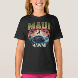 Surfhexe auf Broom Maui Hawaii Halloween T-Shirt